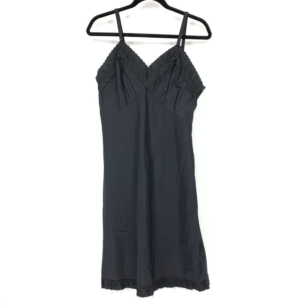 Vintage Penneys Adonna Slip Lingerie Dress Womens Sz 38 Medium Black